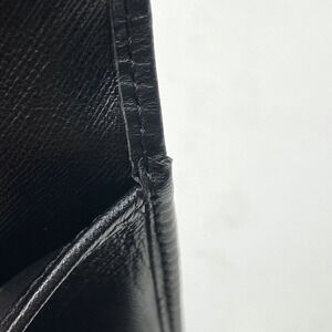 Celine tri Macadam logo canvas compartment black wallet brown fold